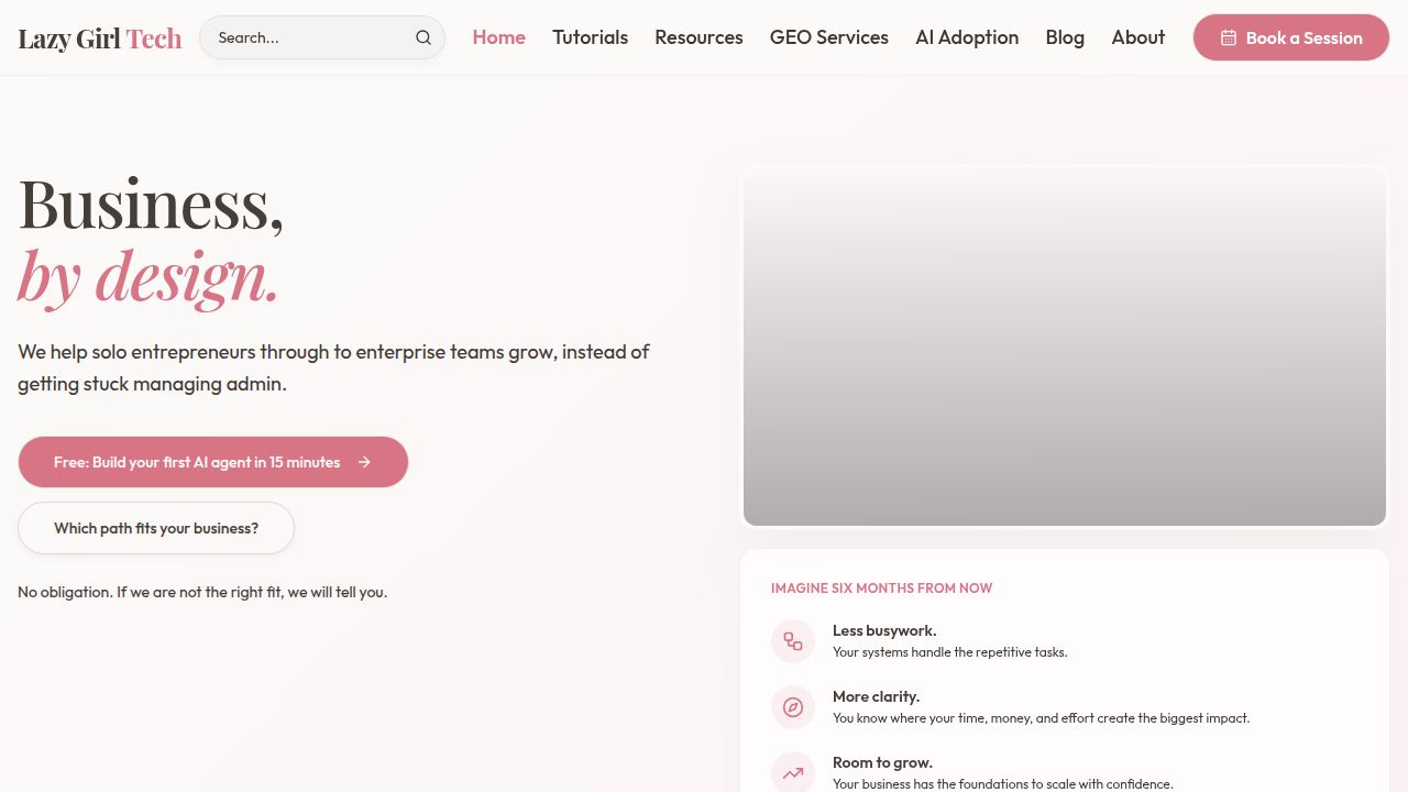 Lazy Girl Tech | AI & Technology Consultancy for Business